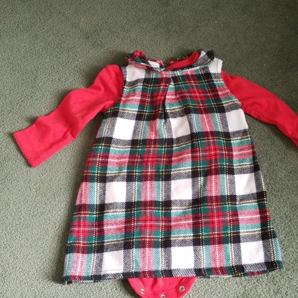 Red and green plaid dress